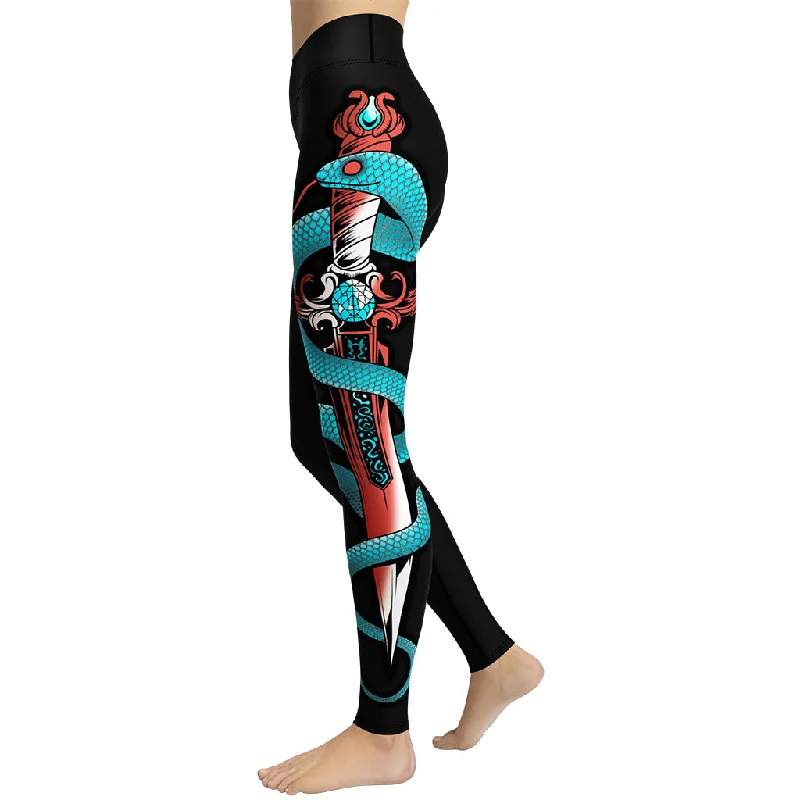 Overstock Clearance Snake & Sword Yoga Leggings