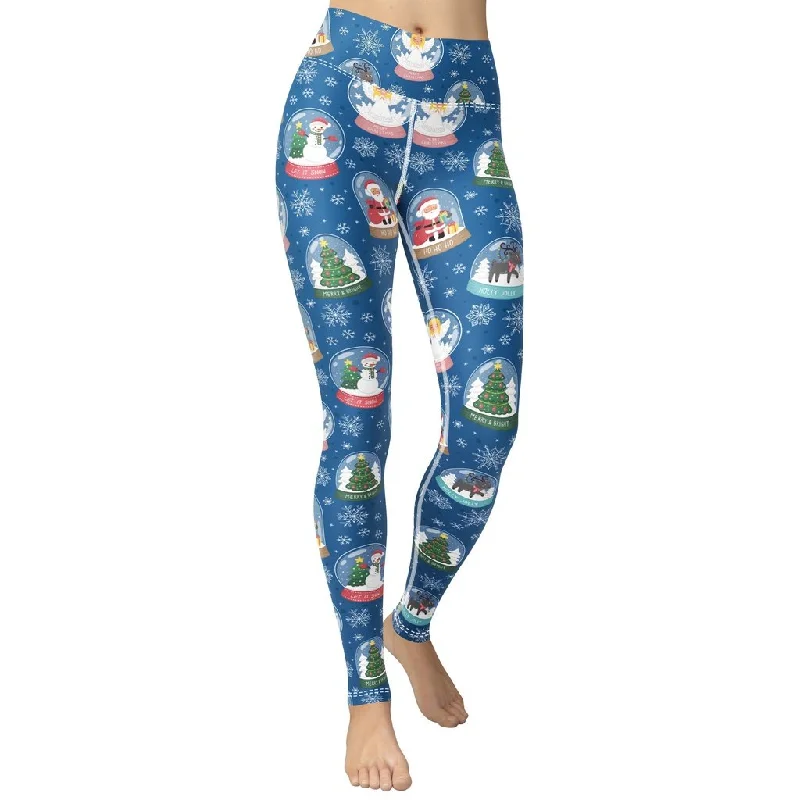 Bargain Alert Snow Globe Pattern Yoga Leggings