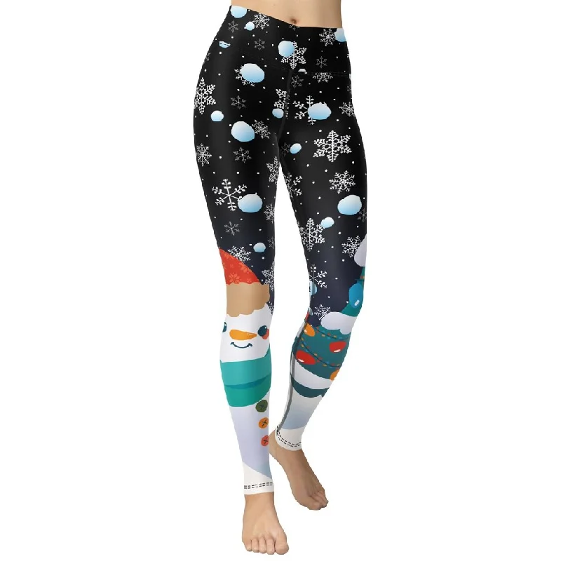 Crazy Savings Snowy Christmas Yoga Leggings