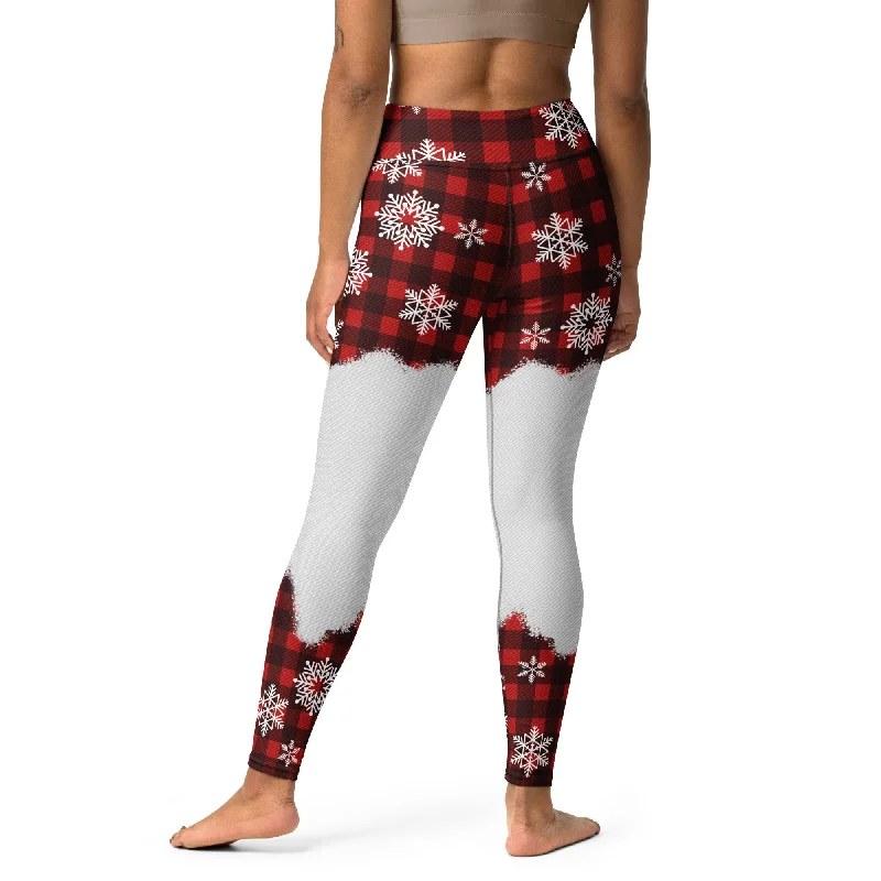 Weekend Specials to Delight Snowy Plaid Perfection Yoga Leggings
