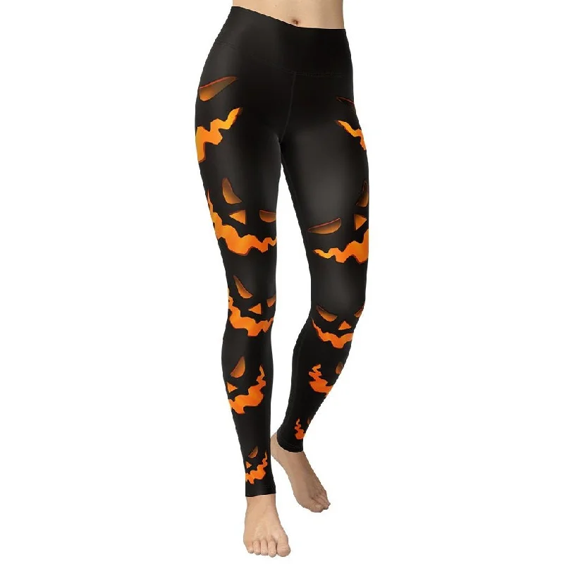 Hurry Up Spooky Pumpkin Halloween Yoga Leggings