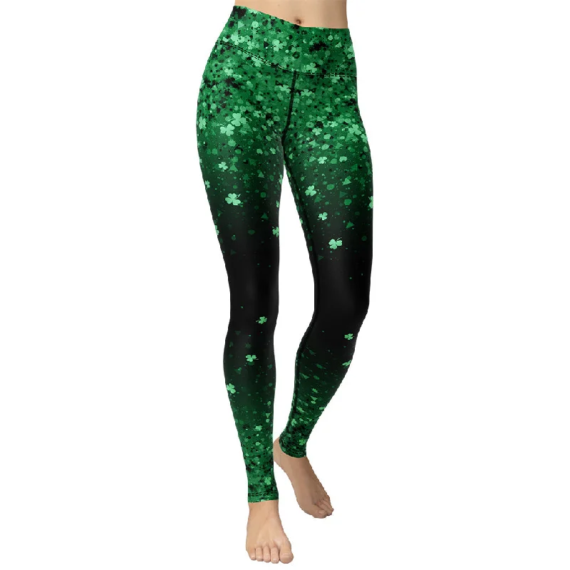 Super Bargain St. Patrick's Day Glitter Print Yoga Leggings
