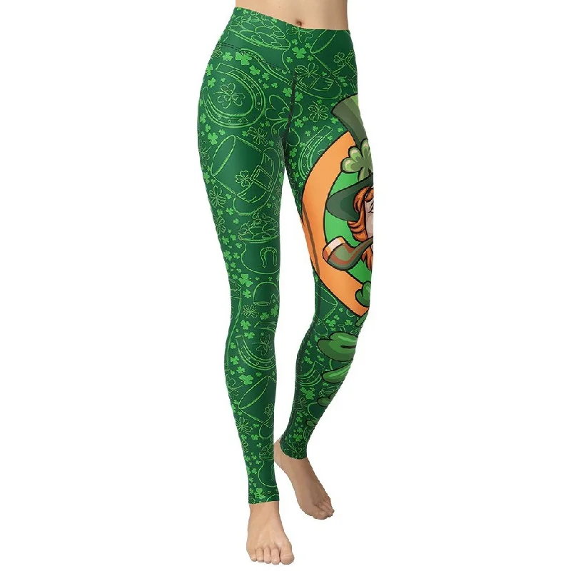 Cash Savings St.Patrick's Ginger Beard Man Yoga Leggings
