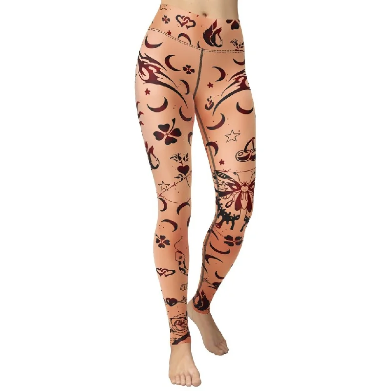 Low Cost Tattoo Inspired Yoga Leggings