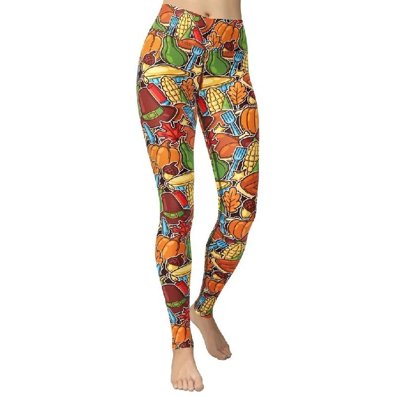 Can't Resist Thanksgiving Celebration Yoga Leggings