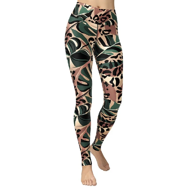 Closeout Deal Tropical Leopard Yoga Leggings