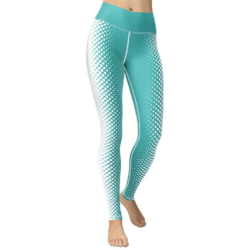 Weekend Sale: Don't Miss Out Turquoise Optical Illusion Yoga Leggings