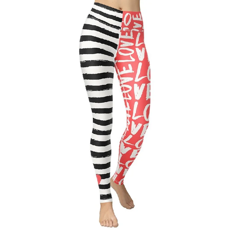 Can't Beat Two-Patterned Valentine's Day Yoga Leggings