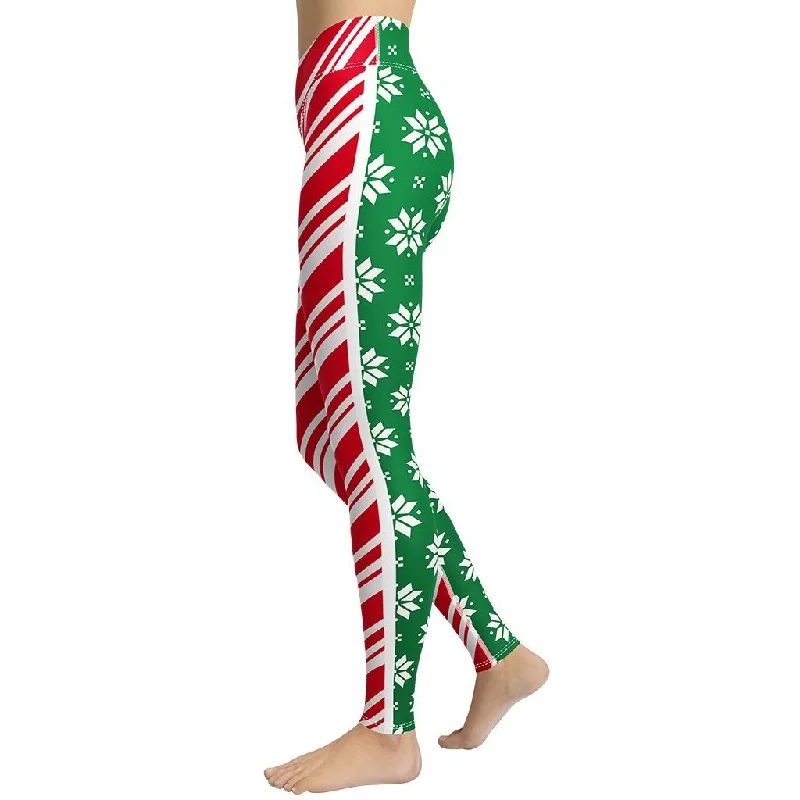 Weekend Bargains to Enjoy Two-Side Pattern Christmas Yoga Leggings