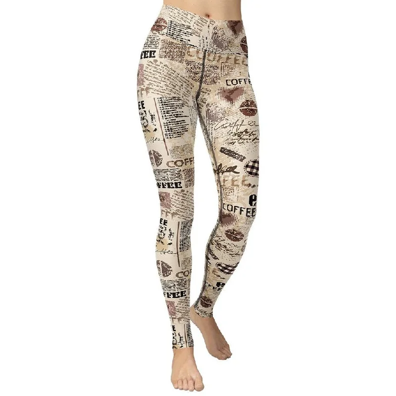 Weekend Savings Extravaganza Vintage Coffee Yoga Leggings
