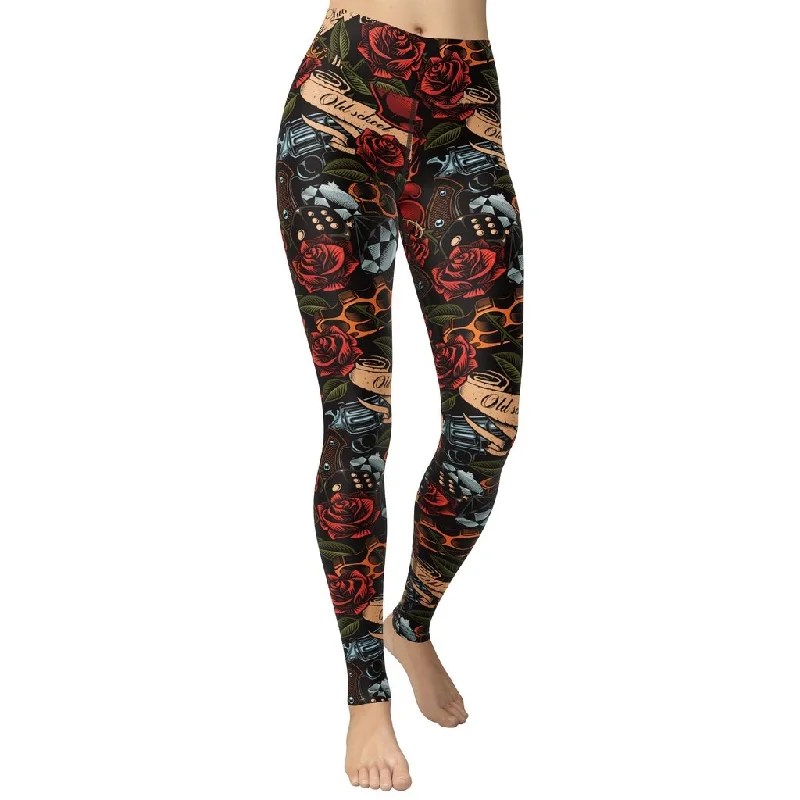 Weekend Deals to Brighten Your Day Vintage Tattoos Yoga Leggings
