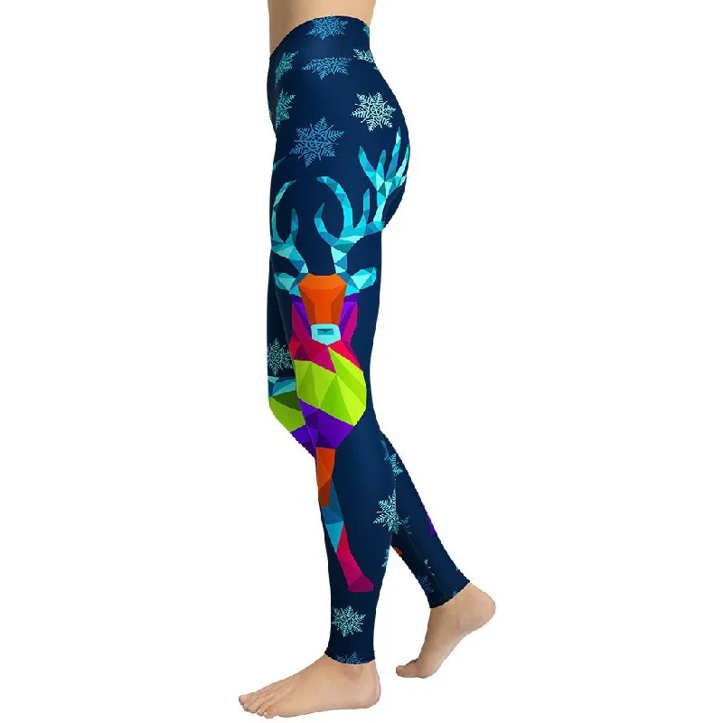 Don't Miss Out Vivid Reindeer Yoga Leggings