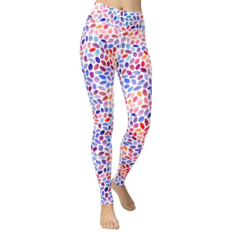 Weekend Deals That Sizzle Watercolor Dot Yoga Leggings