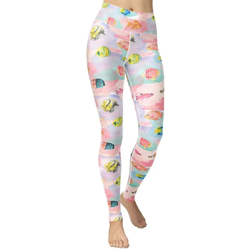 Weekend Bargains to Enjoy Watercolor Fish Yoga Leggings