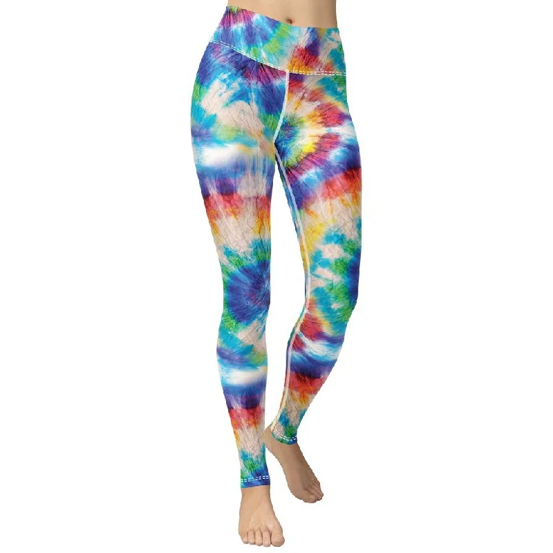 Sale Alert Wrinkled Effect Tie Dye Yoga Leggings