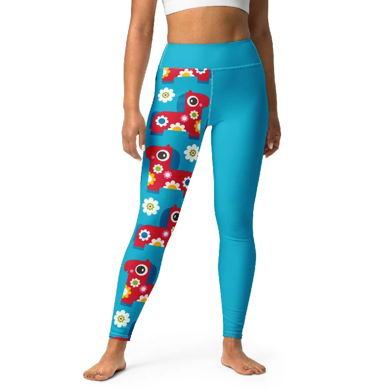 One-Day Only PONY BLOOM turquoise - Yoga Leggings